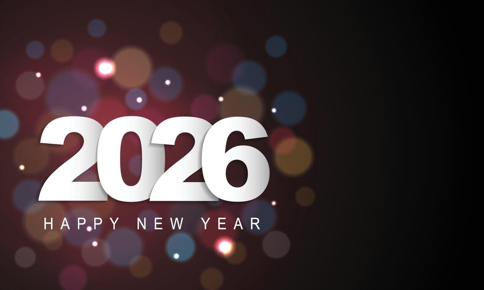 2026 New Year Celebration With Fireworks and Sparkling Light Effects vector