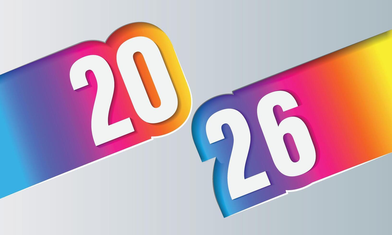 Colorful 2026 New Year Design vector