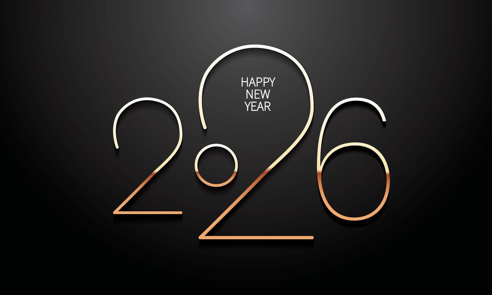 The new year 2026 numbers are made up of a stylish and flashy black and gold luxury vector