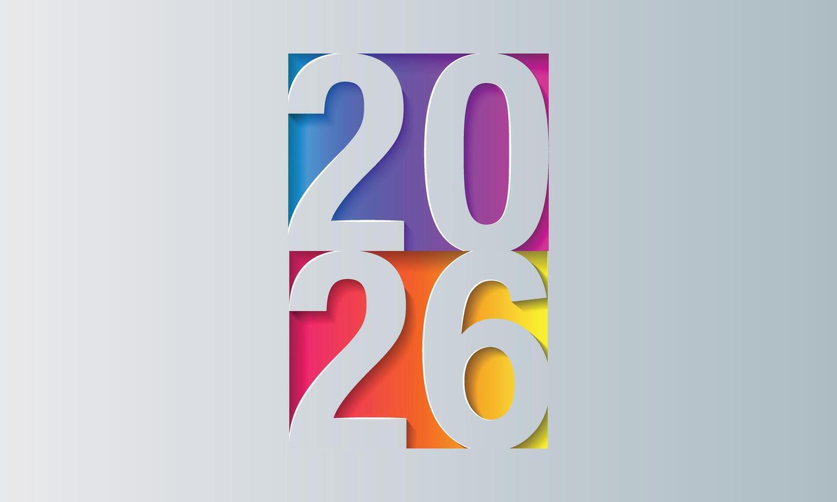 Happy new year 2026 modern art banner template. vector