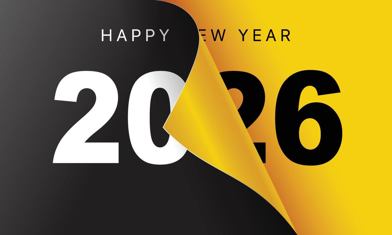 Happy New Year 2026 greeting card design template vector