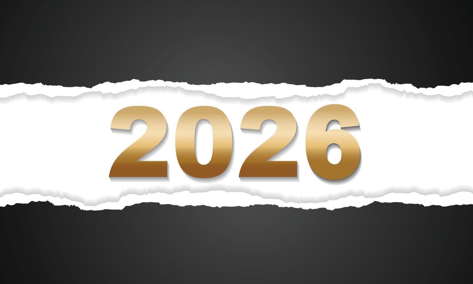 Ripped paper revealling the year 2026. vector