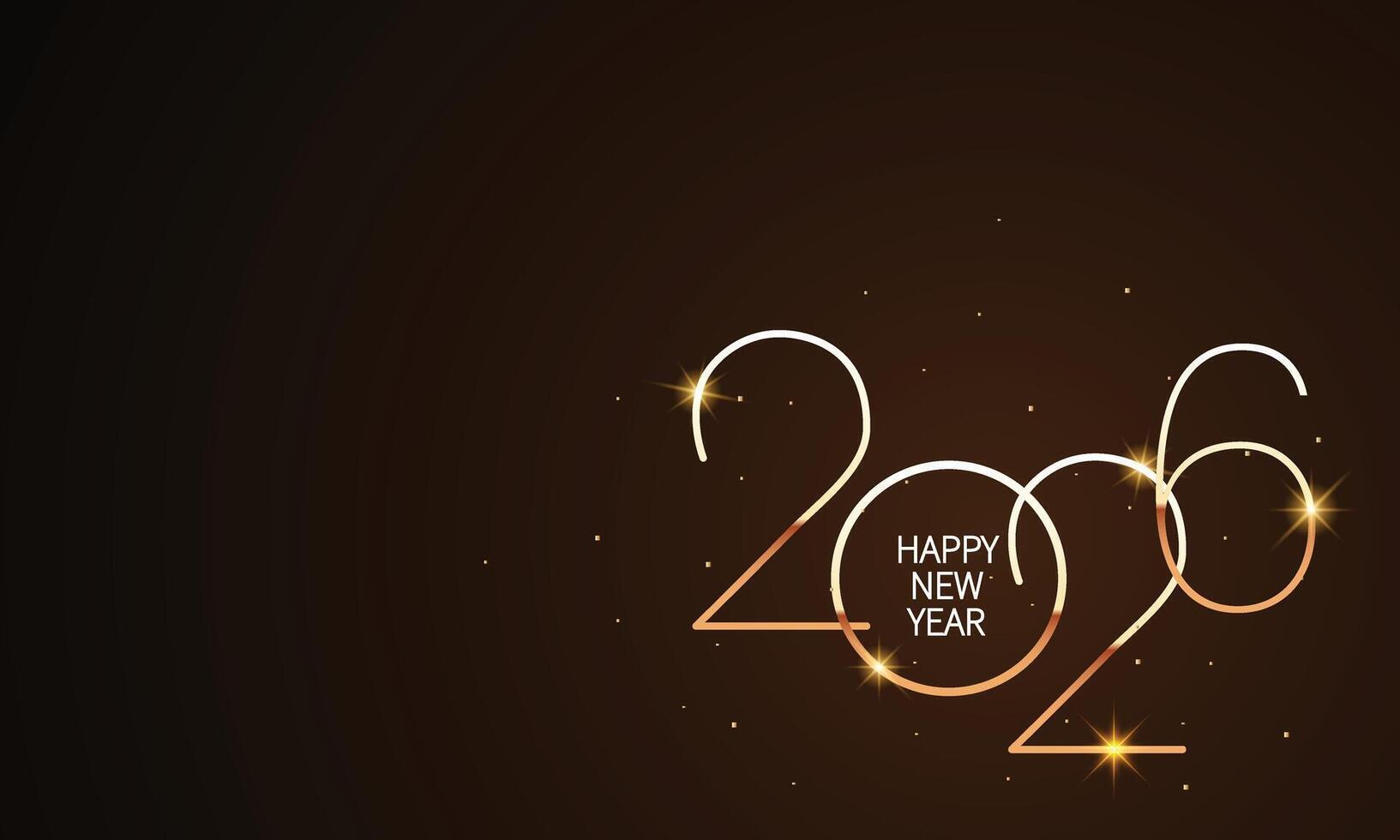 2026 Happy New Year Background Design with golden number. vector