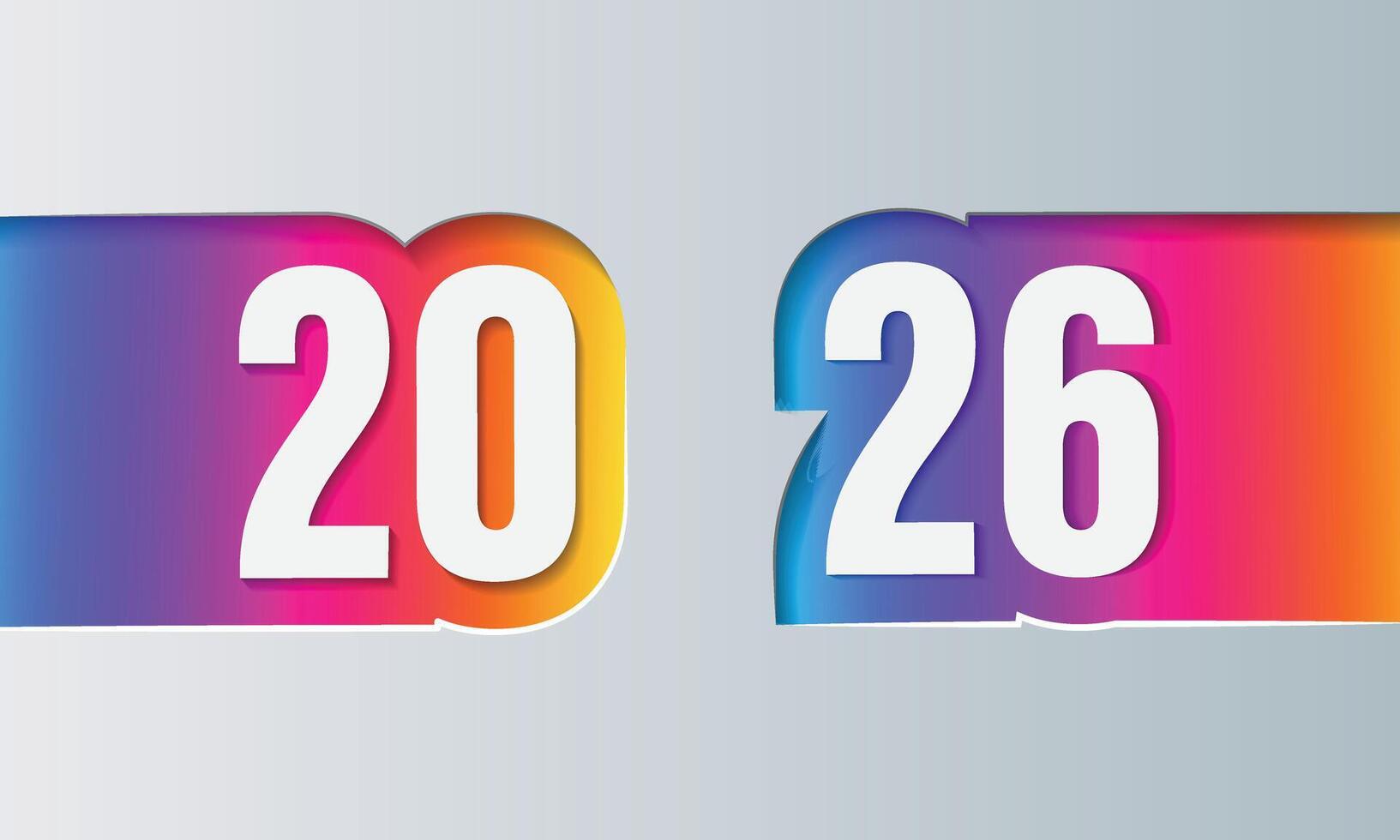Happy New Year 2026 colorful calendar background vector