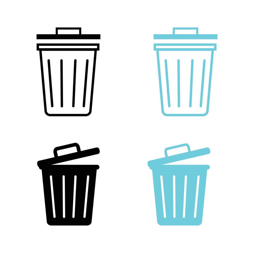 Trash can icon set illustration vector