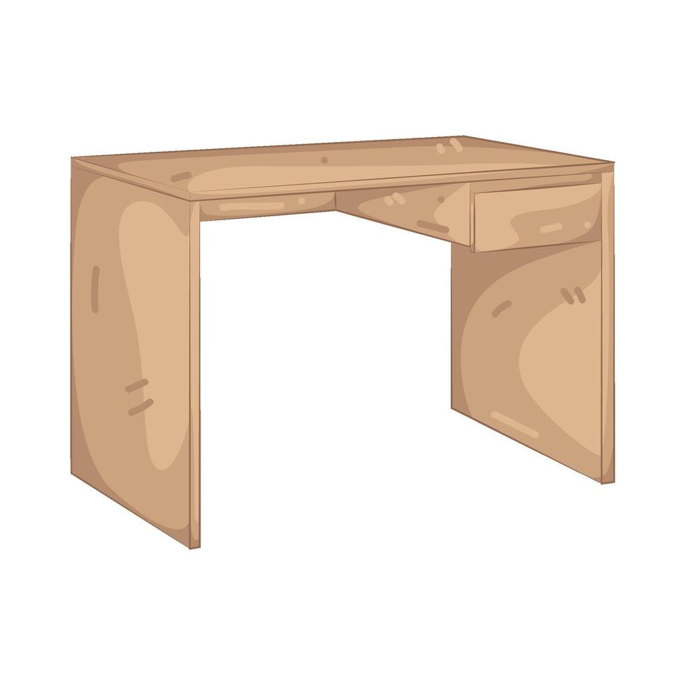 Illustration of a Wooden Desk vector
