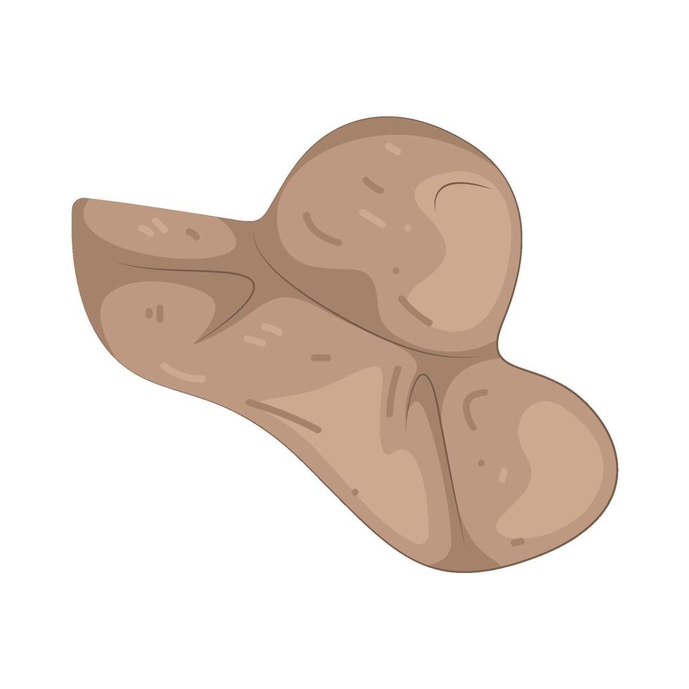 Brown sun hat vector