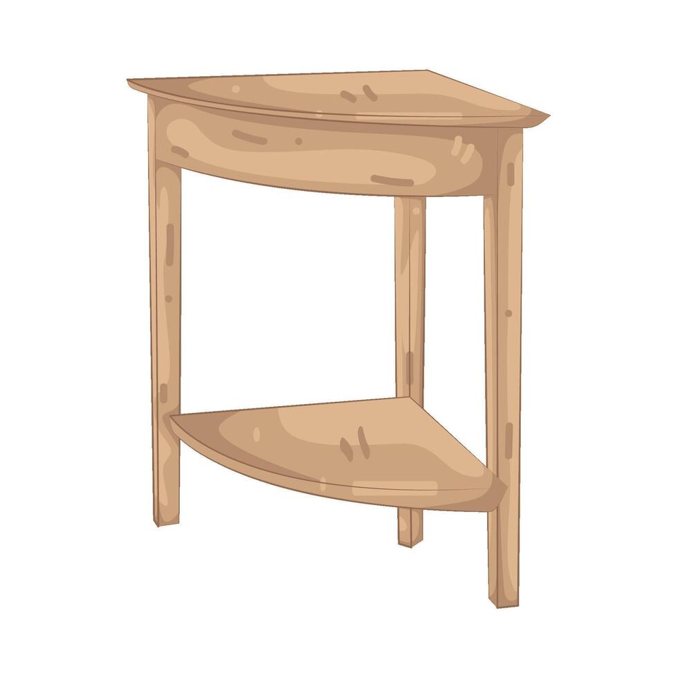 Illustration of Wooden Corner Table vector