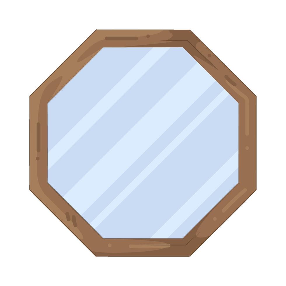 Illustration of Wooden Frame Mirror vector