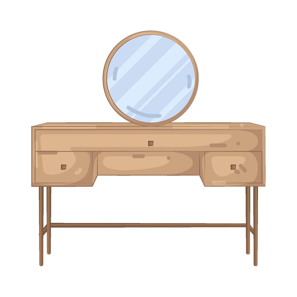 Wooden Dressing table vector