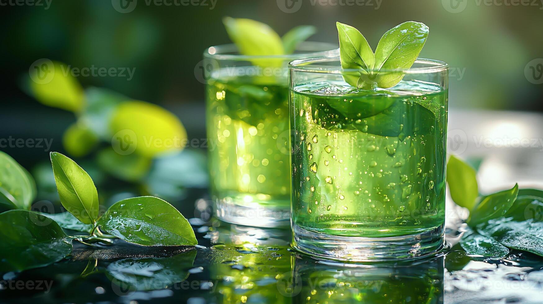 Lemon refreshment, lemonade. Cool drinks for summer photo