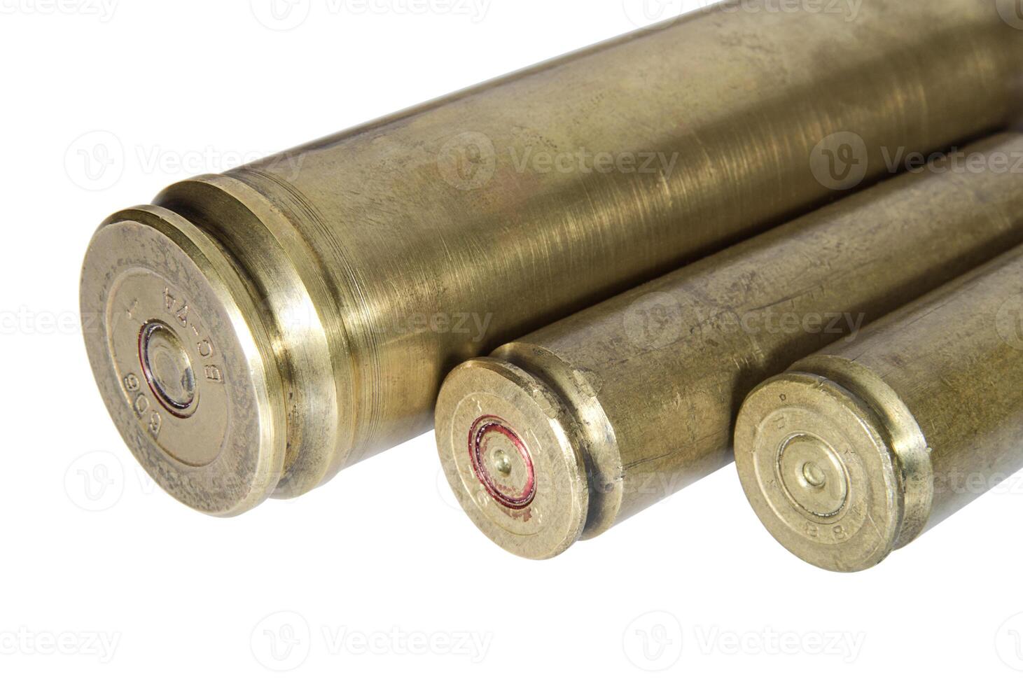 Spent cartridges from large-caliber weapons photo