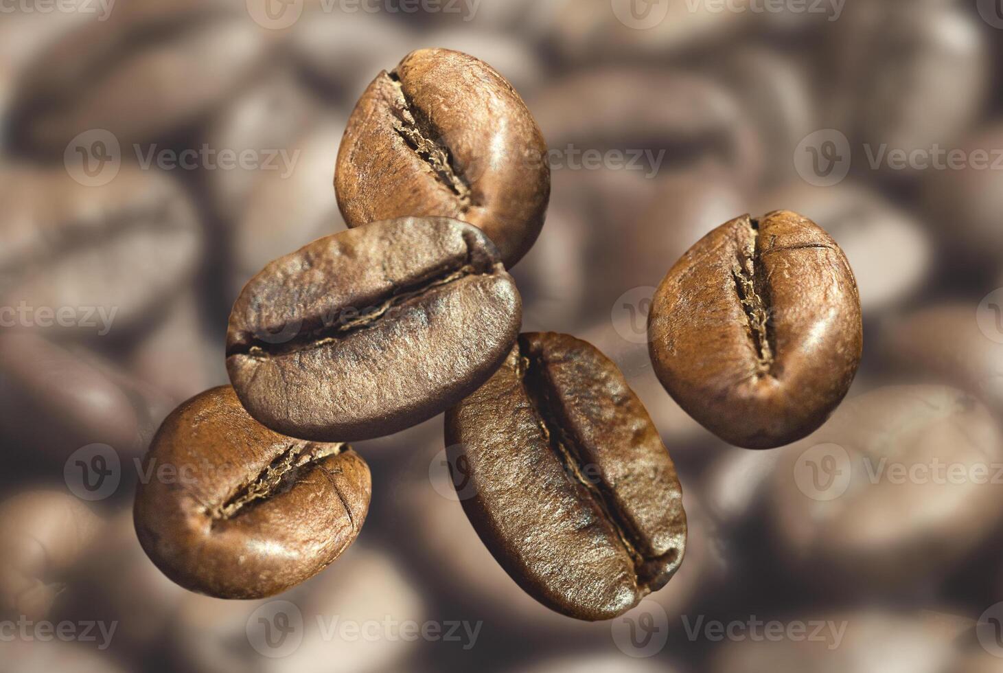 Roasted coffee beans background photo