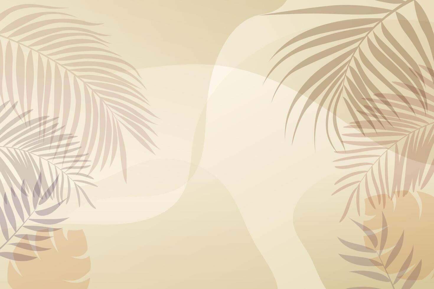 Summer background with an abstract and beautiful silhouette of palm tree leaves vector