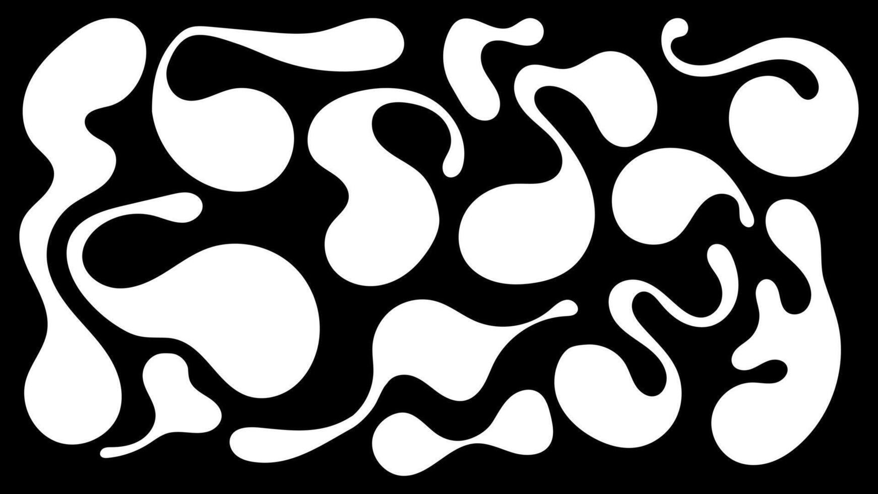 Organic shapes create a mesmerizing arrangement on a contrasting black background vector