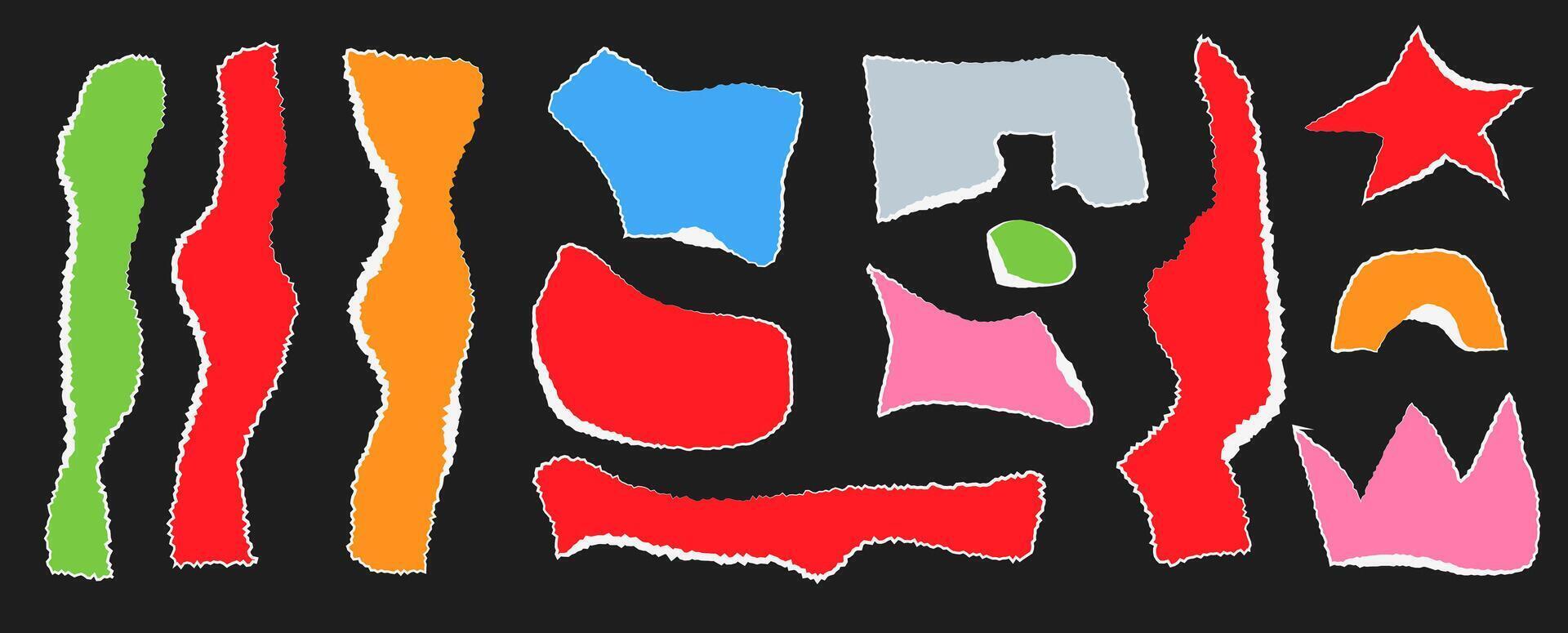 Collage artwork showcasing torn paper in vibrant colors highlighting culture and expression vector