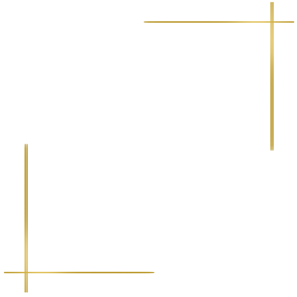 Gold Square Corner Frame on a Transparent Background png