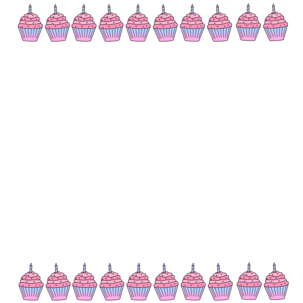 Pink Cupcake Frame on a Transparent Background png