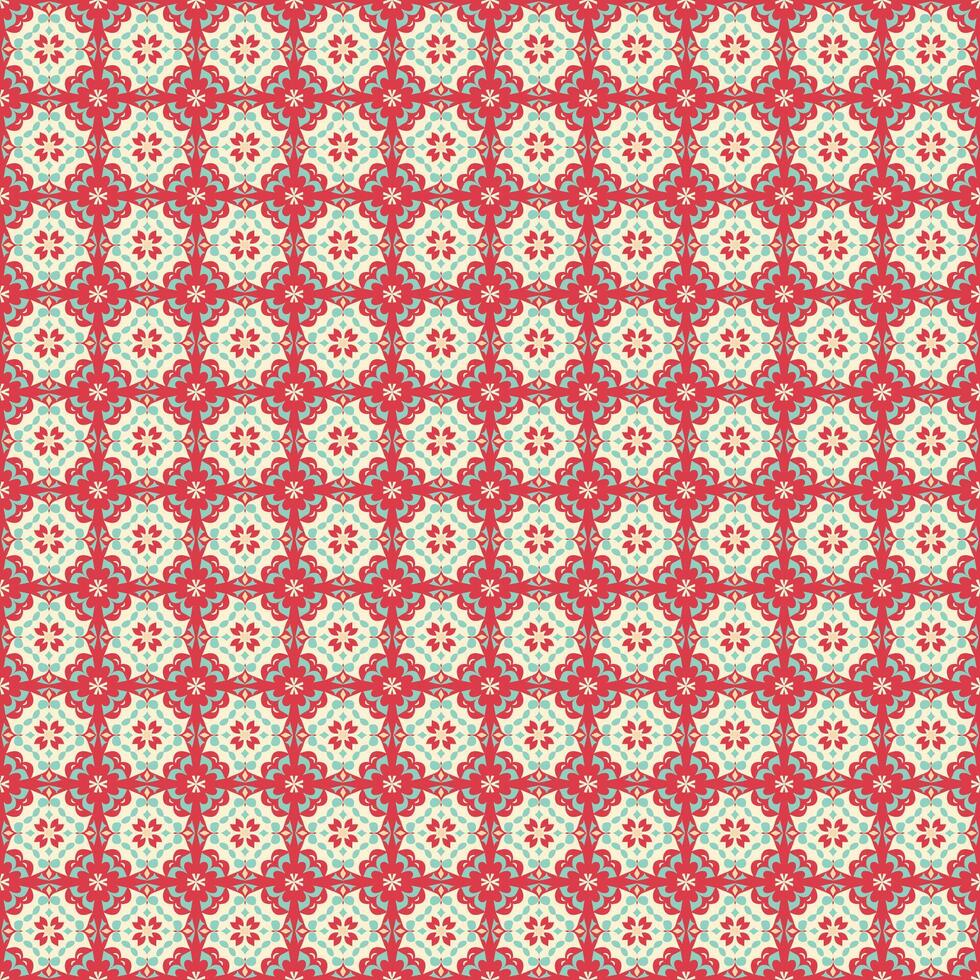 A red and white pattern with a floral design vector