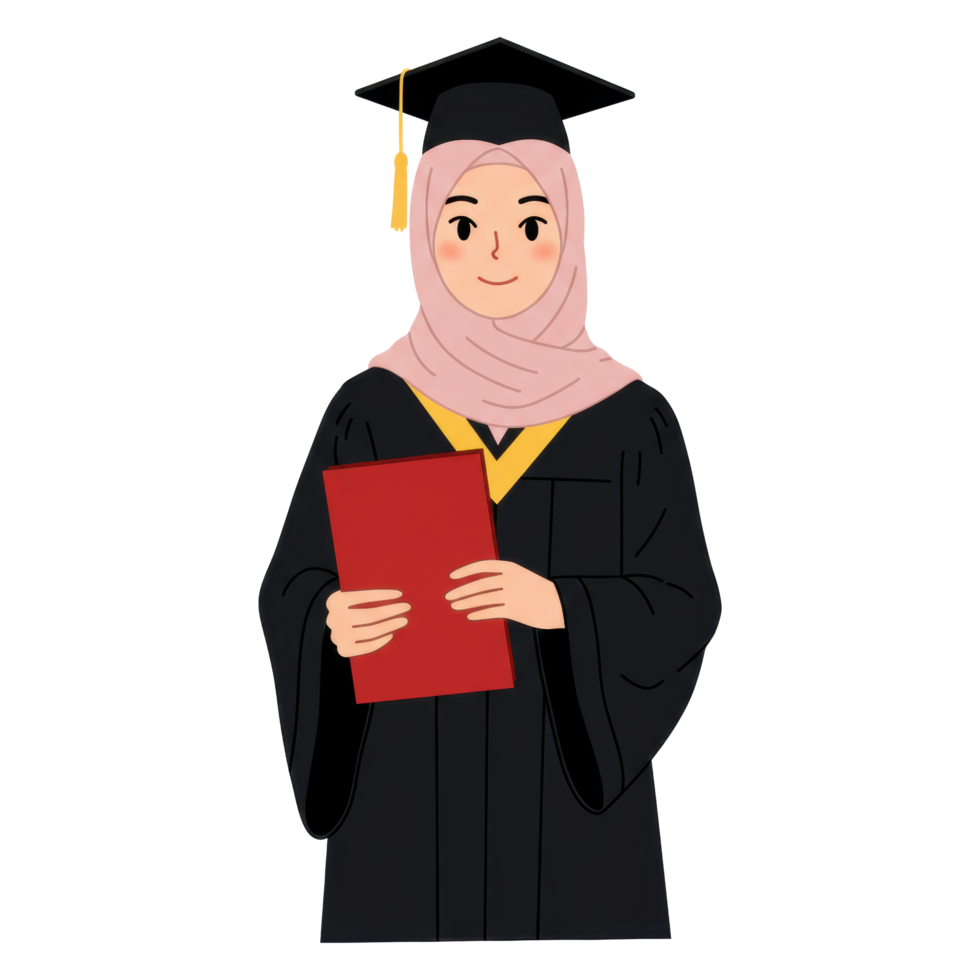 Celebrating Achievement Muslim Woman's Graduation with Joyful Success png