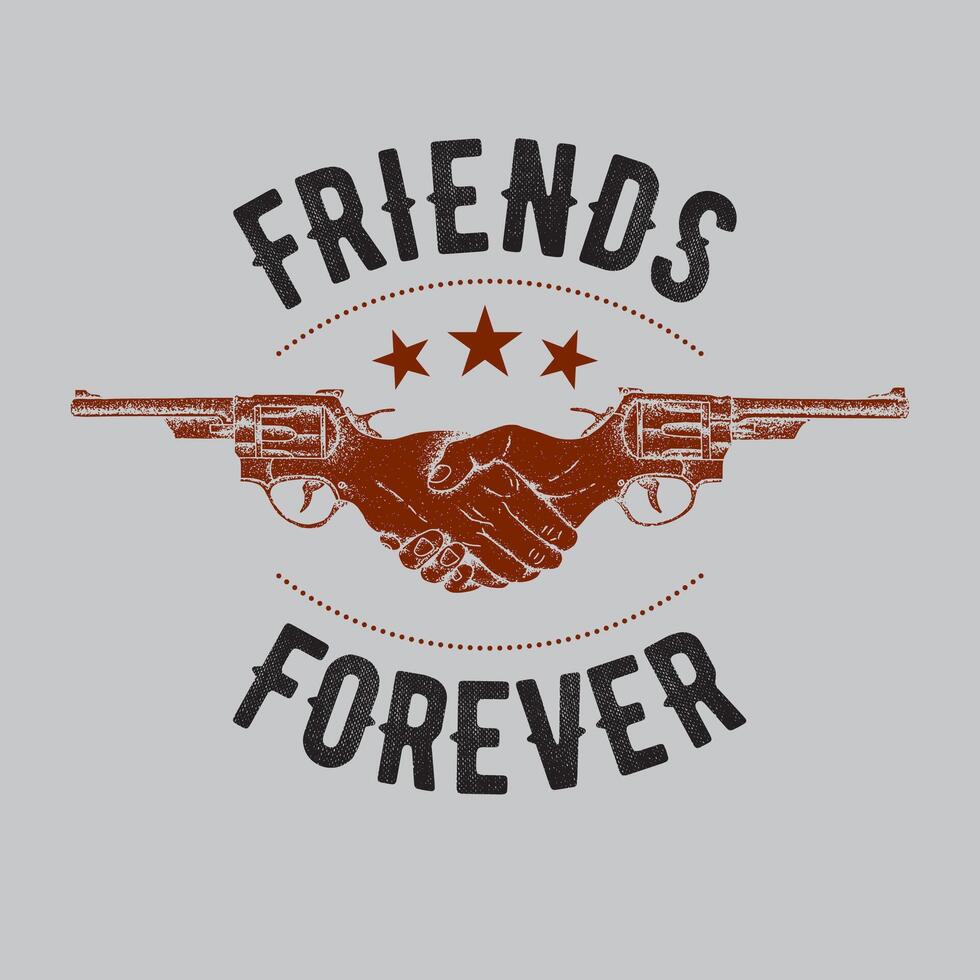 Friends Forever Graphic Art for T-Shirt Design Best Friends Illustration with Text vector