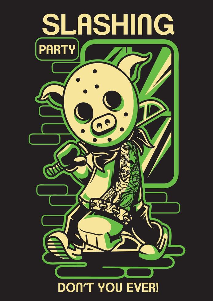 Dynamic Slashing Party T-Shirt Graphic - Bold Art for Urban Designs vector