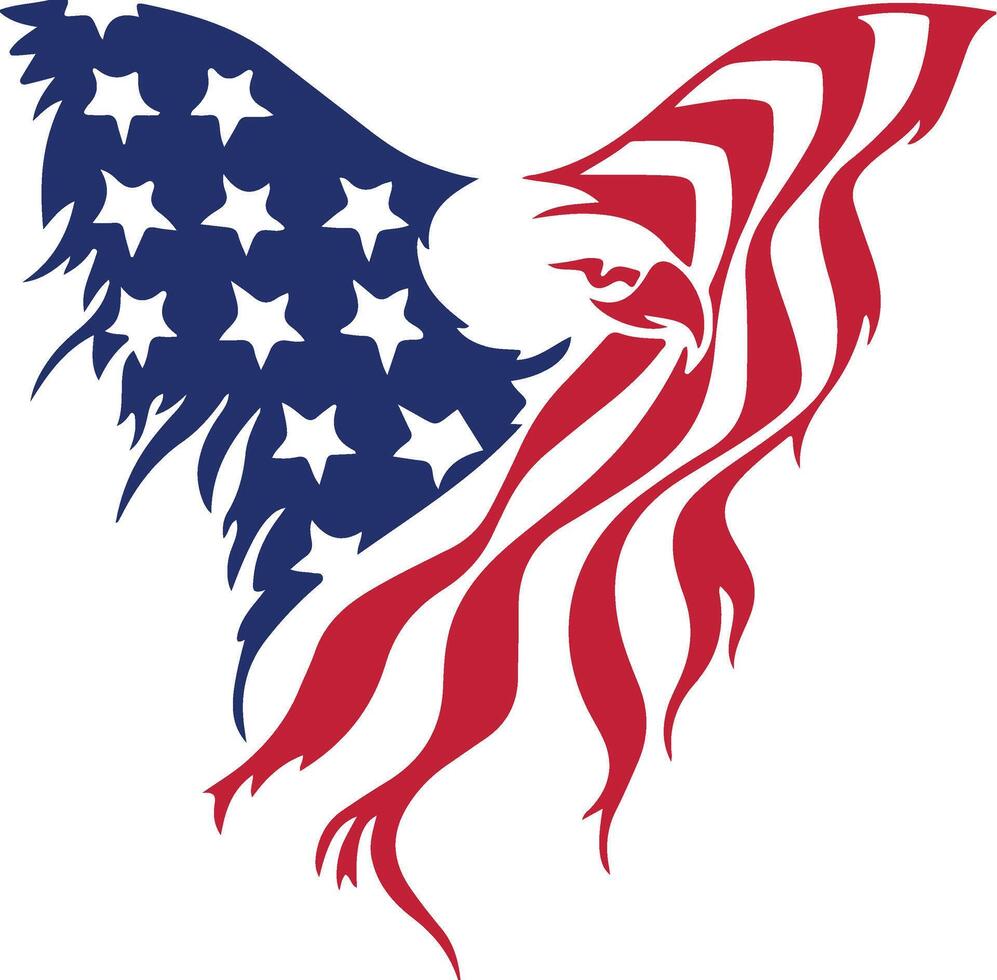 Patriotic 4th of July eagle design for t-shirts, apparel, and merchandise. Perfect for Independence Day celebrations vector