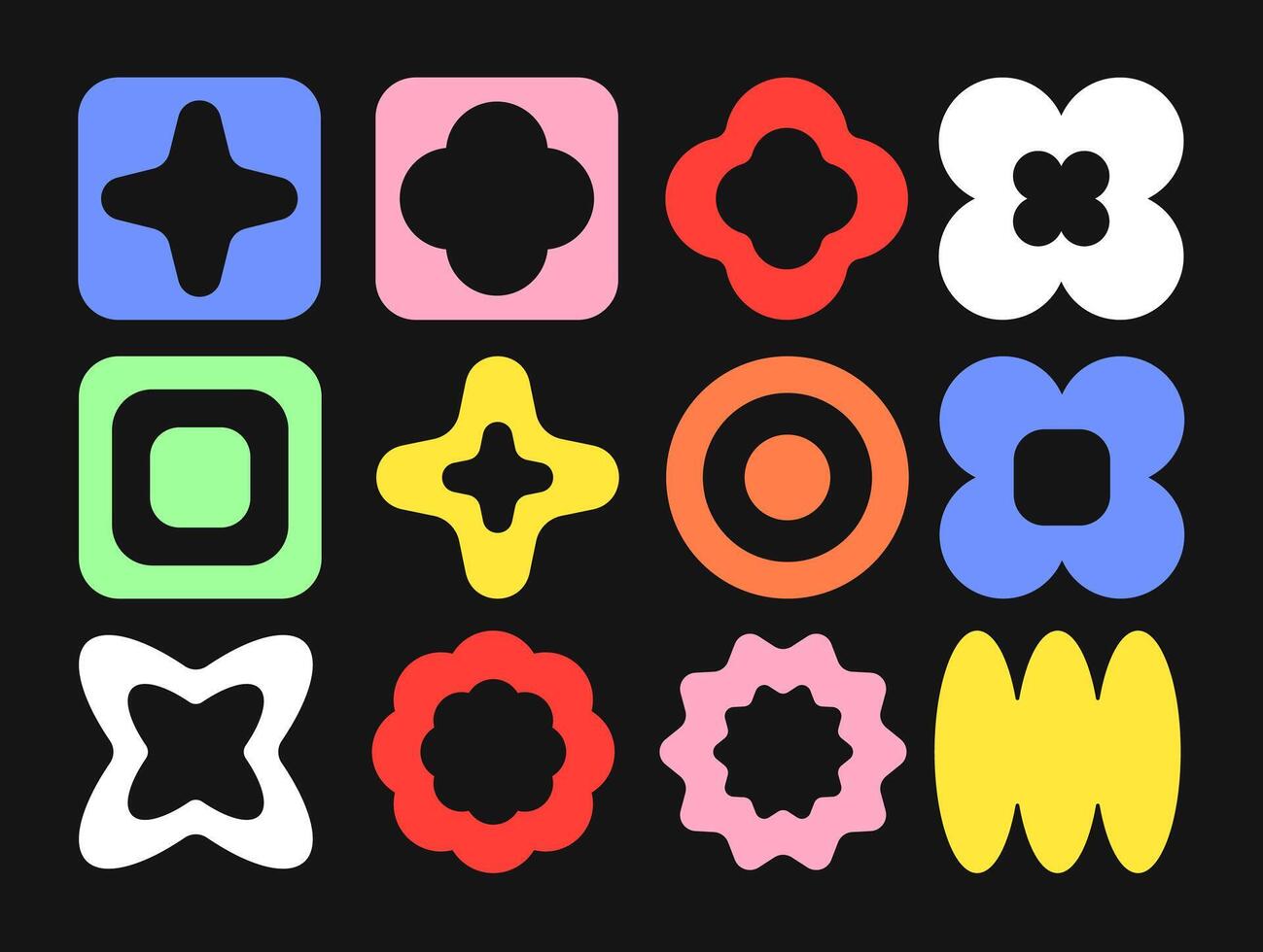 Collection of Colorful Abstract Geometric Shapes vector