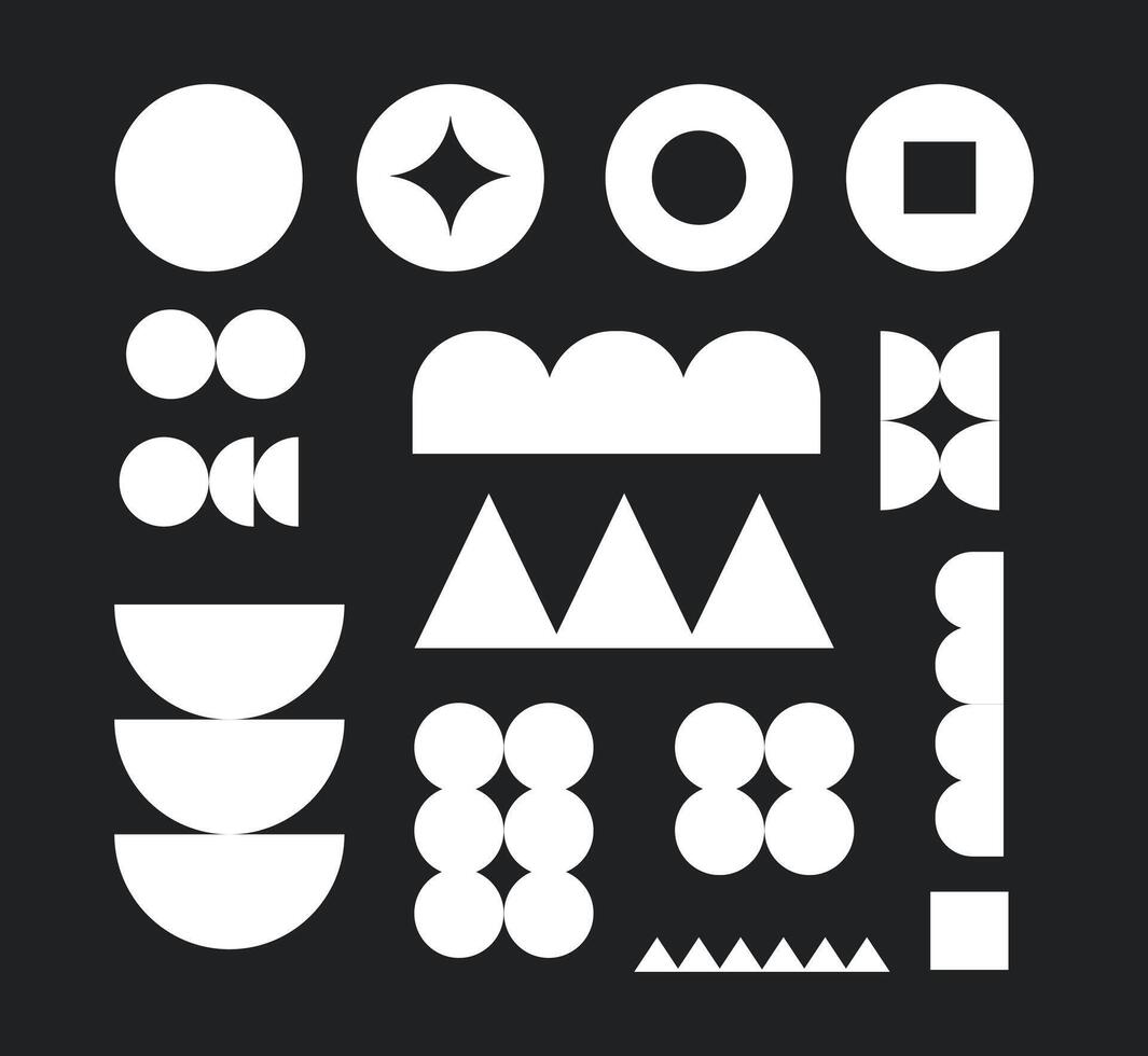 Modern bauhaus basic retro geometric shapes vector
