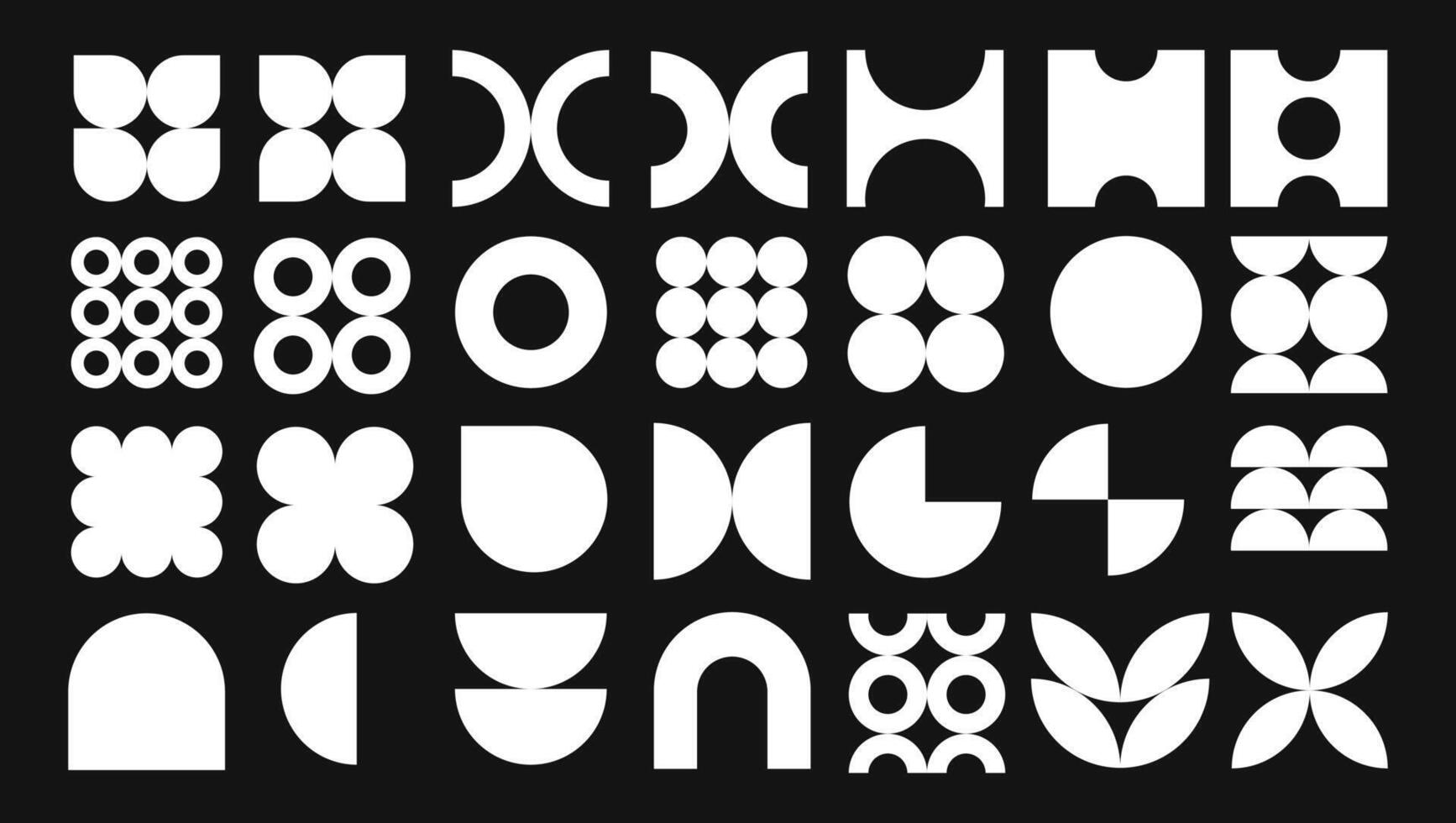 Collection of White Geometric Shapes for Design Purposes vector