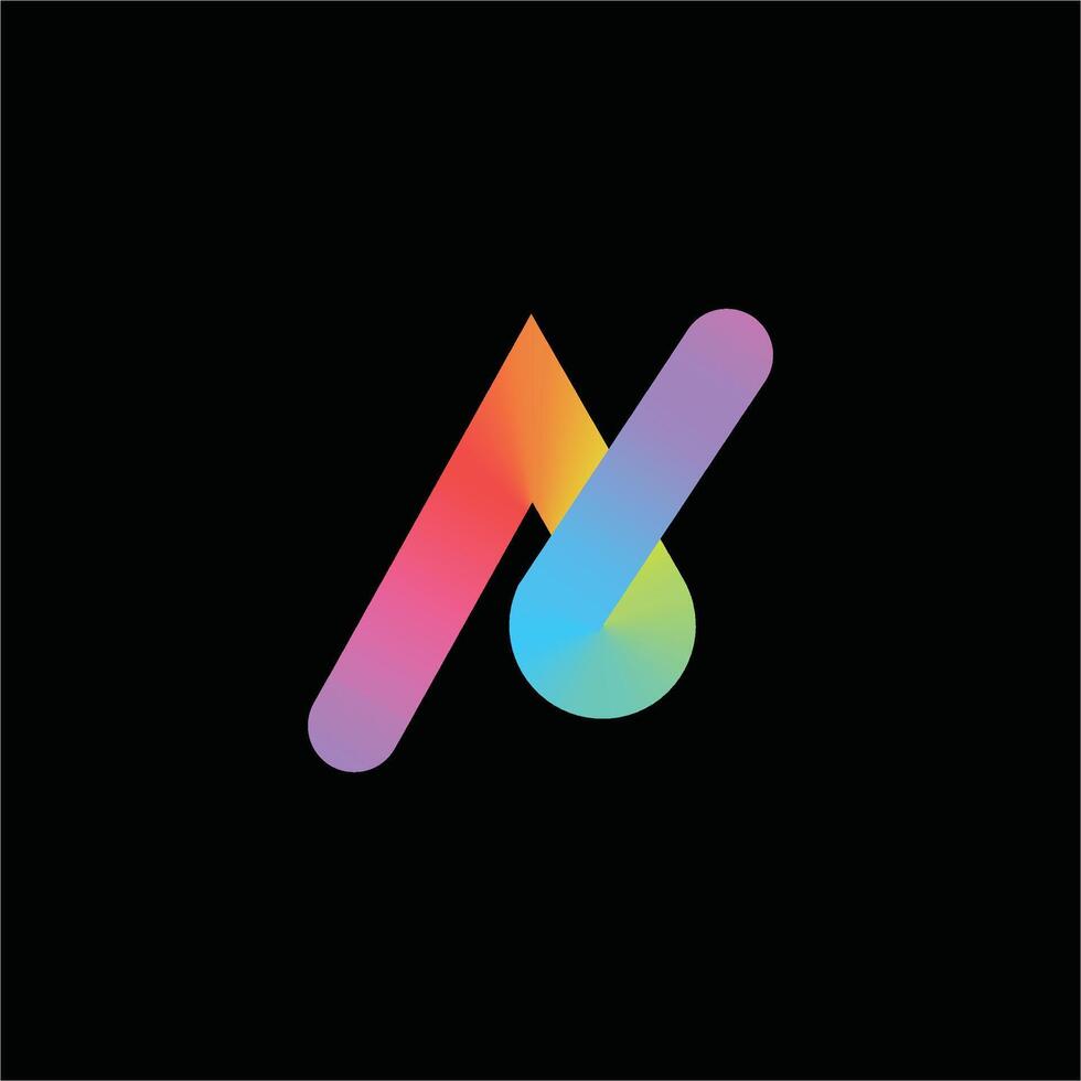 N letter gradient stock logo design icon vector