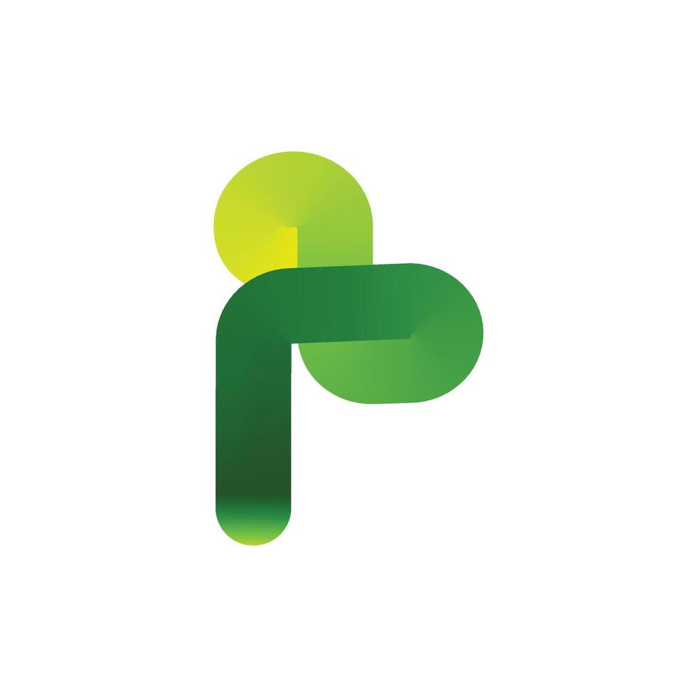 P letter Logo Stock with green gradient vector