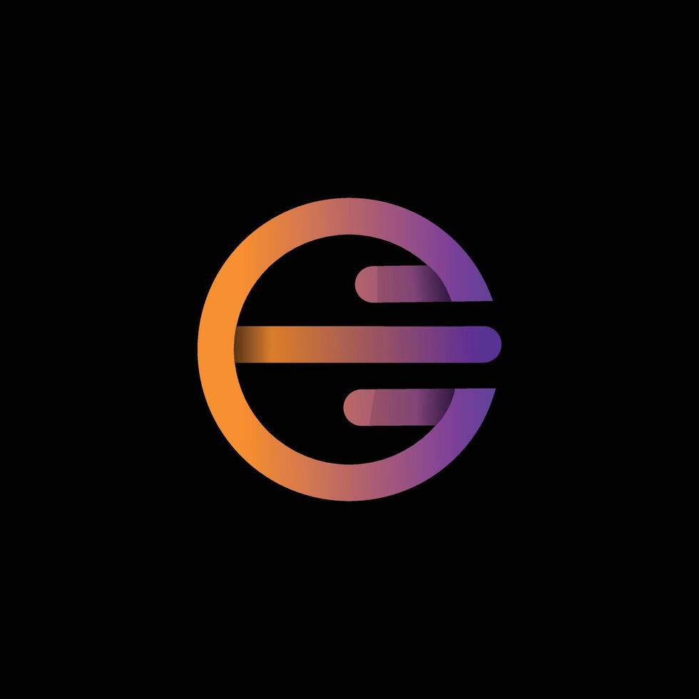 E Letter combine Gradient Logo design vector