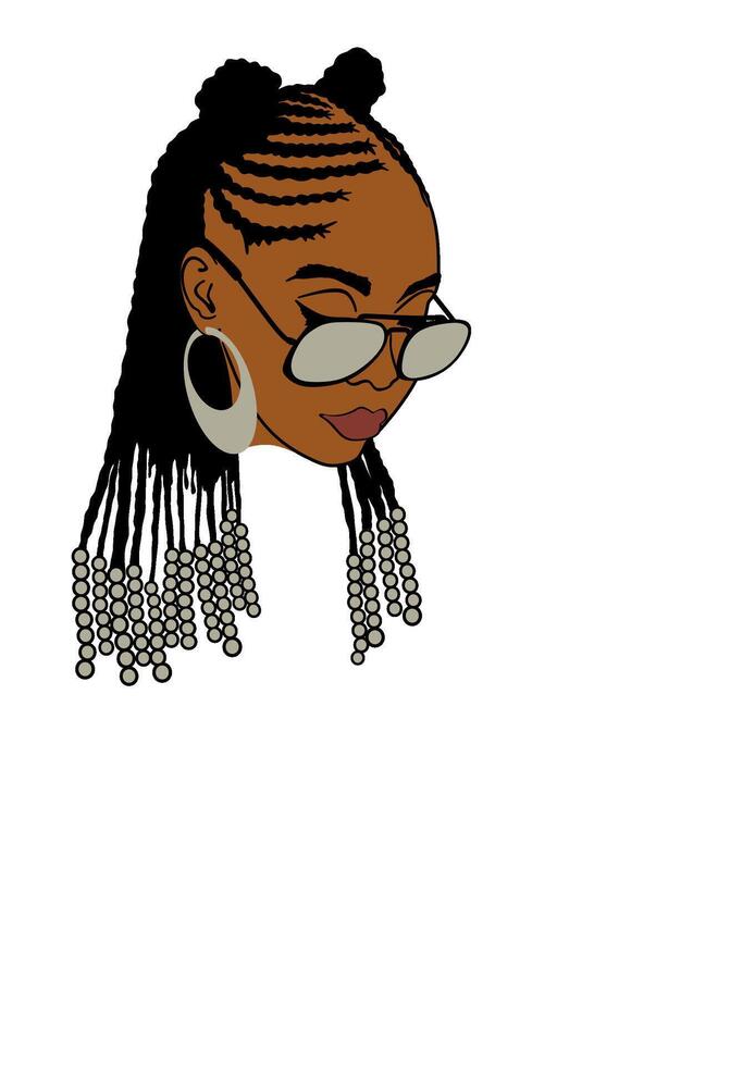 Bold Afro-inspired t-shirt design illustration, perfect for urban fashion, cultural apparel vector
