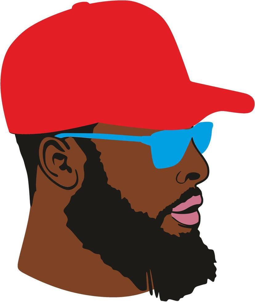 Modern black man t-shirt design illustration. Perfect for urban fashion, apparel branding, and print-on-demand projects. vector