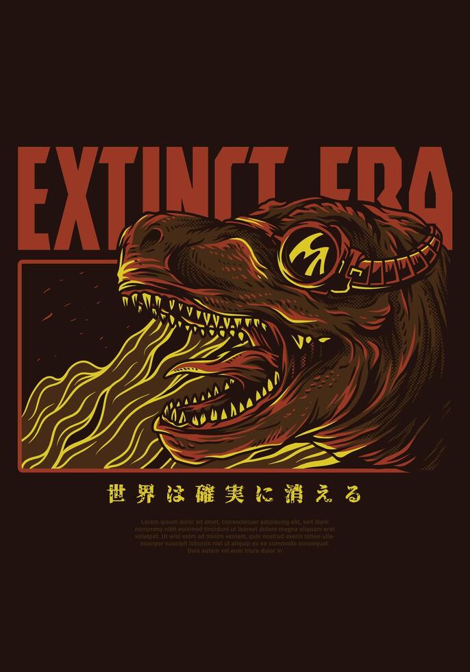 Prehistoric Extinct Elements Vintage T-Shirt Graphic Art vector