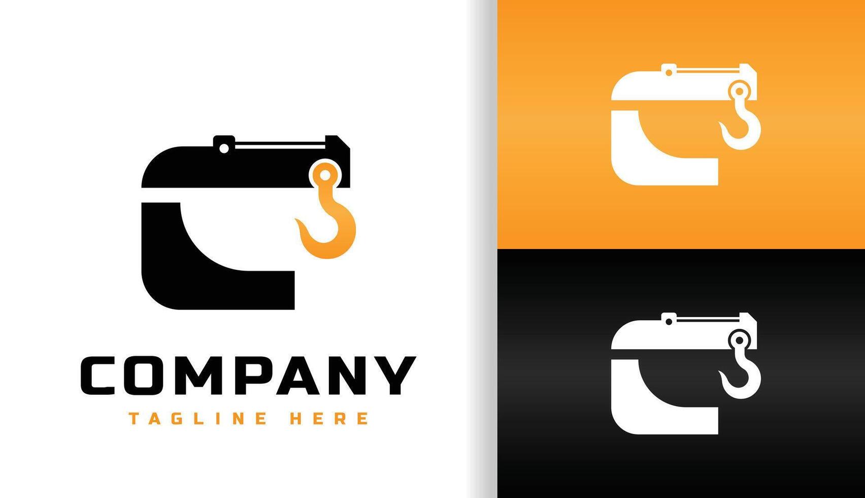 LETTER C WITH CRANE HOOK vector
