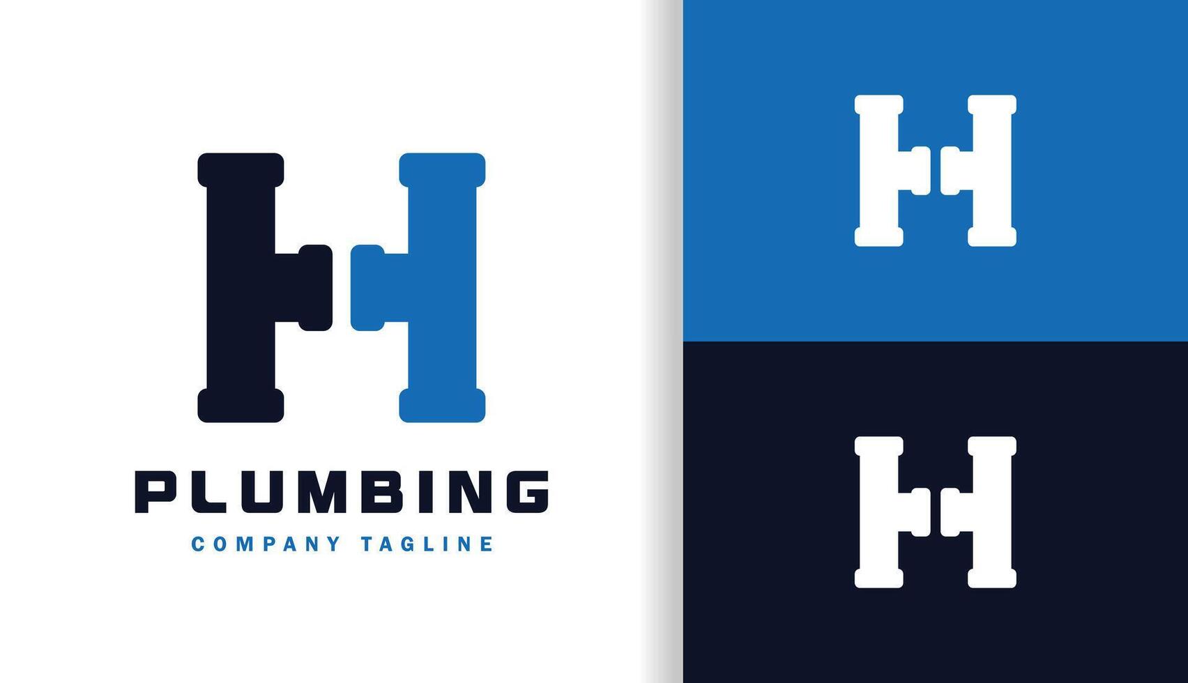 LETTER H WITH PLUMBING LOGO vector