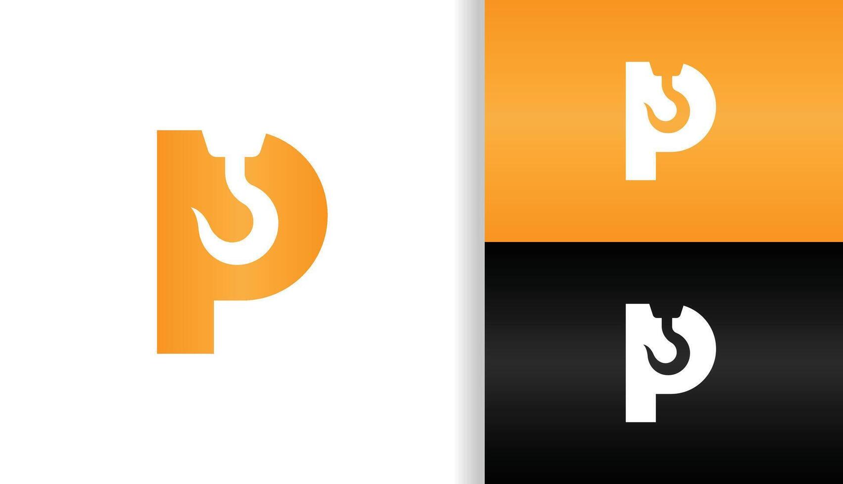 LETTER P WITH CRANE HOOK vector