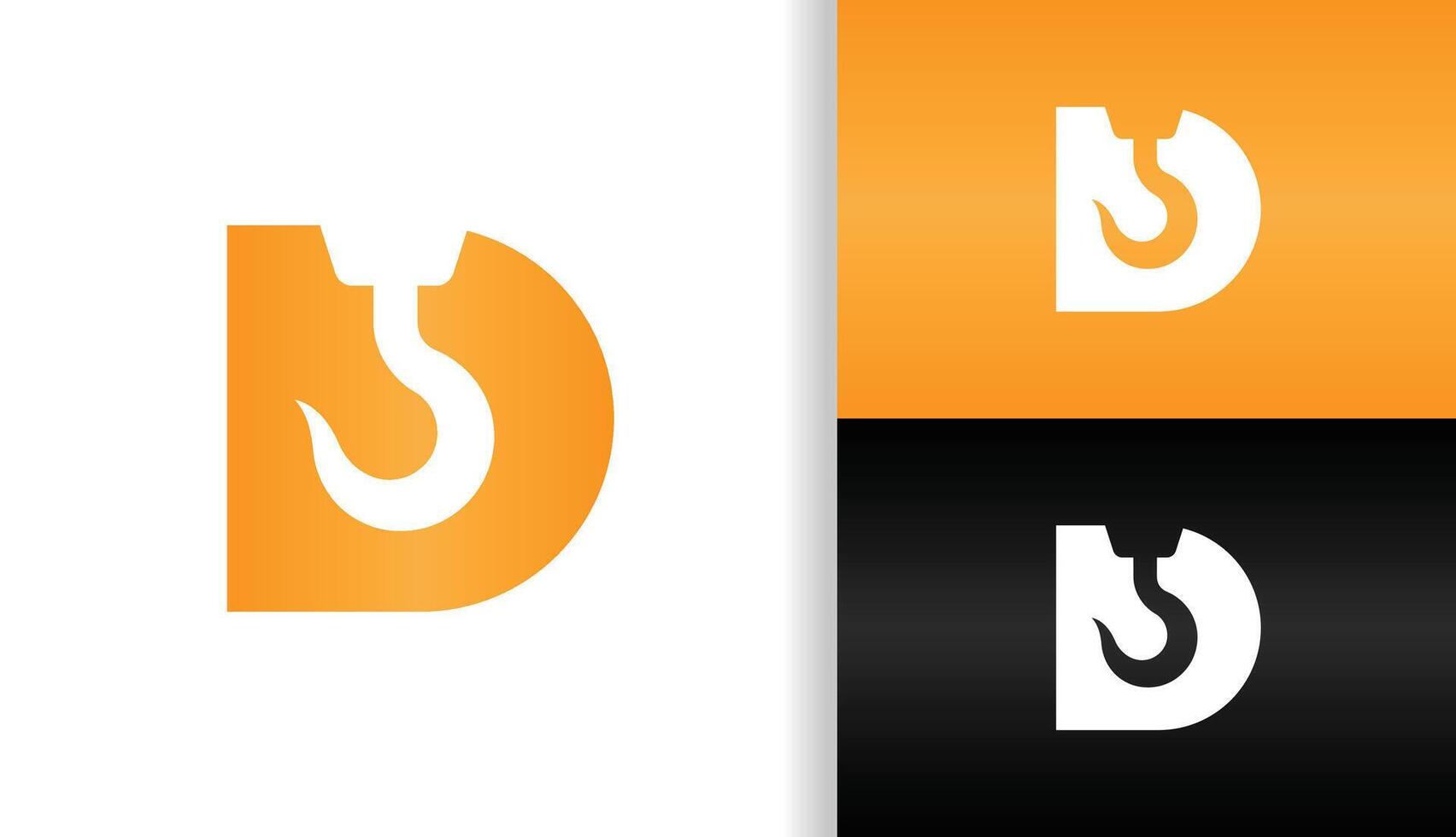 LETTER D WITH CRANE HOOK vector