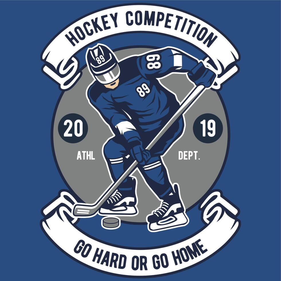 An energetic animated hockey-themed t-shirt design, perfect for sports enthusiasts and merchandise branding vector