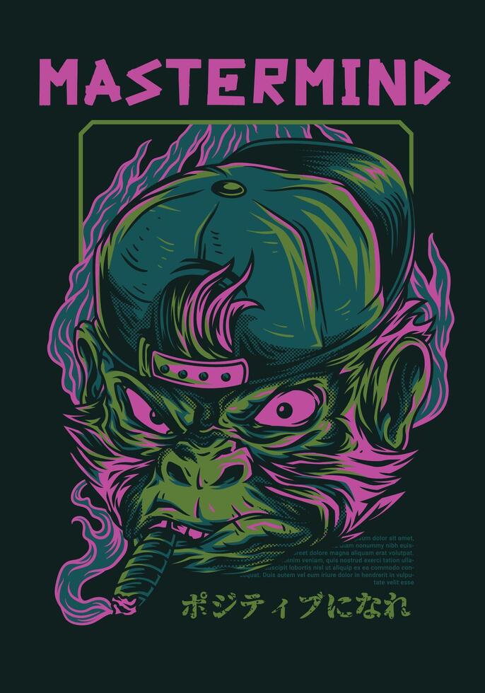 Creative Abstract Monkey Art for Trendy T-Shirt Designs vector