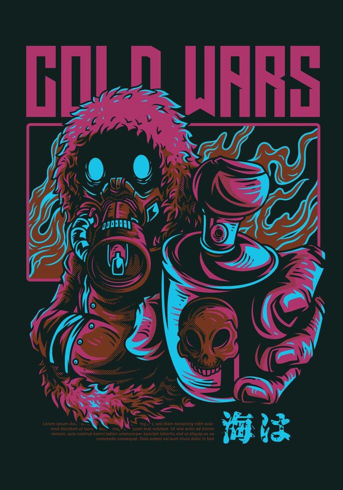 Retro Vintage Cold War Era T-Shirt Design Graphic Art vector