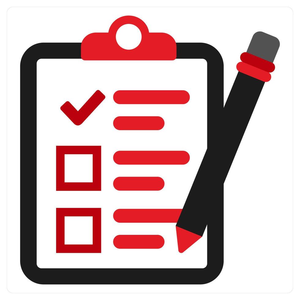 Test icon concept in red filled color vector