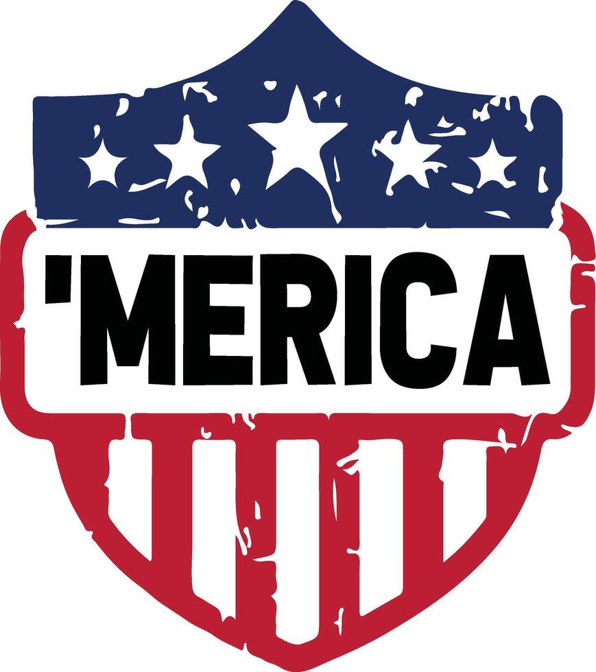 Patriotic monogram design for 4th of July celebrations, perfect for t-shirts, posters, and merchandise. vector