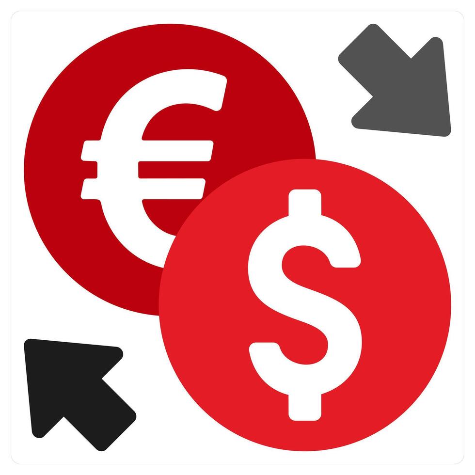 Exchange icon concept in red filled color vector