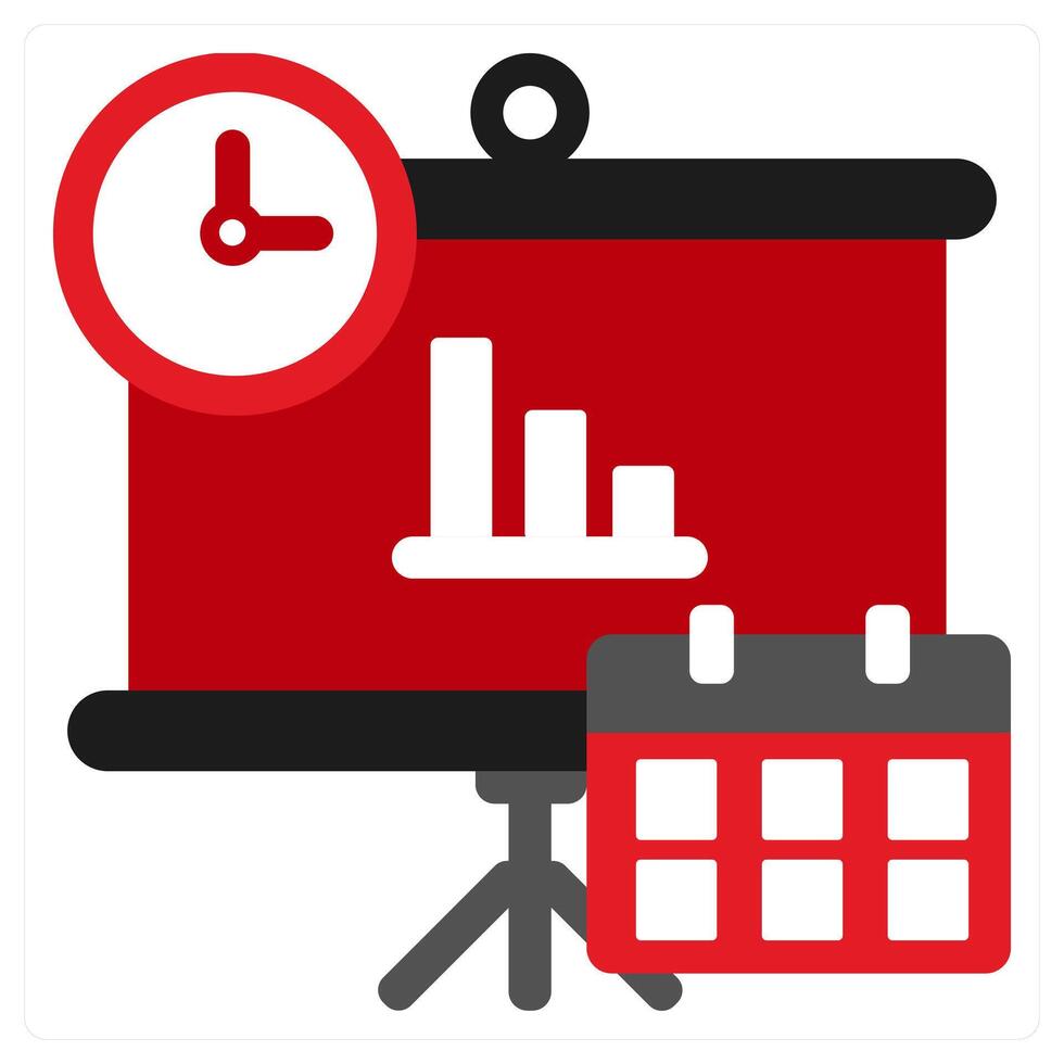 Planning icon concept in red filled color vector