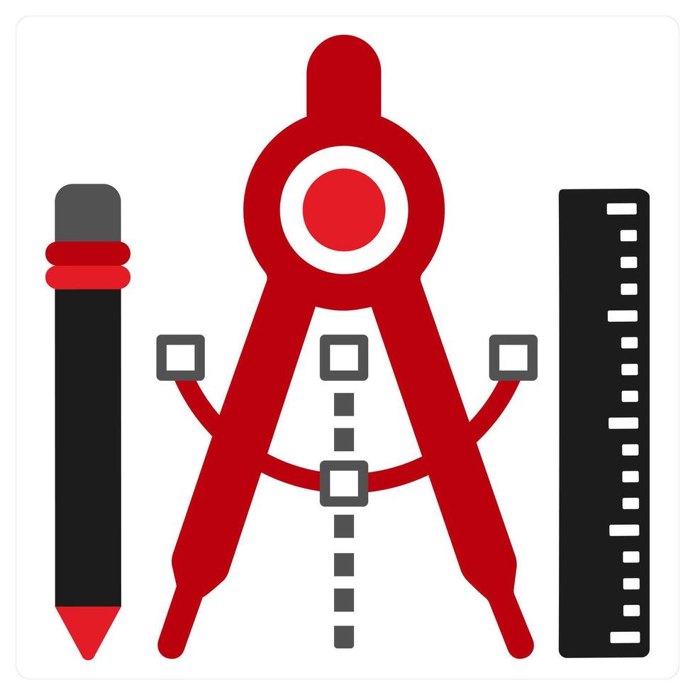 Tools icon concept in red filled color vector