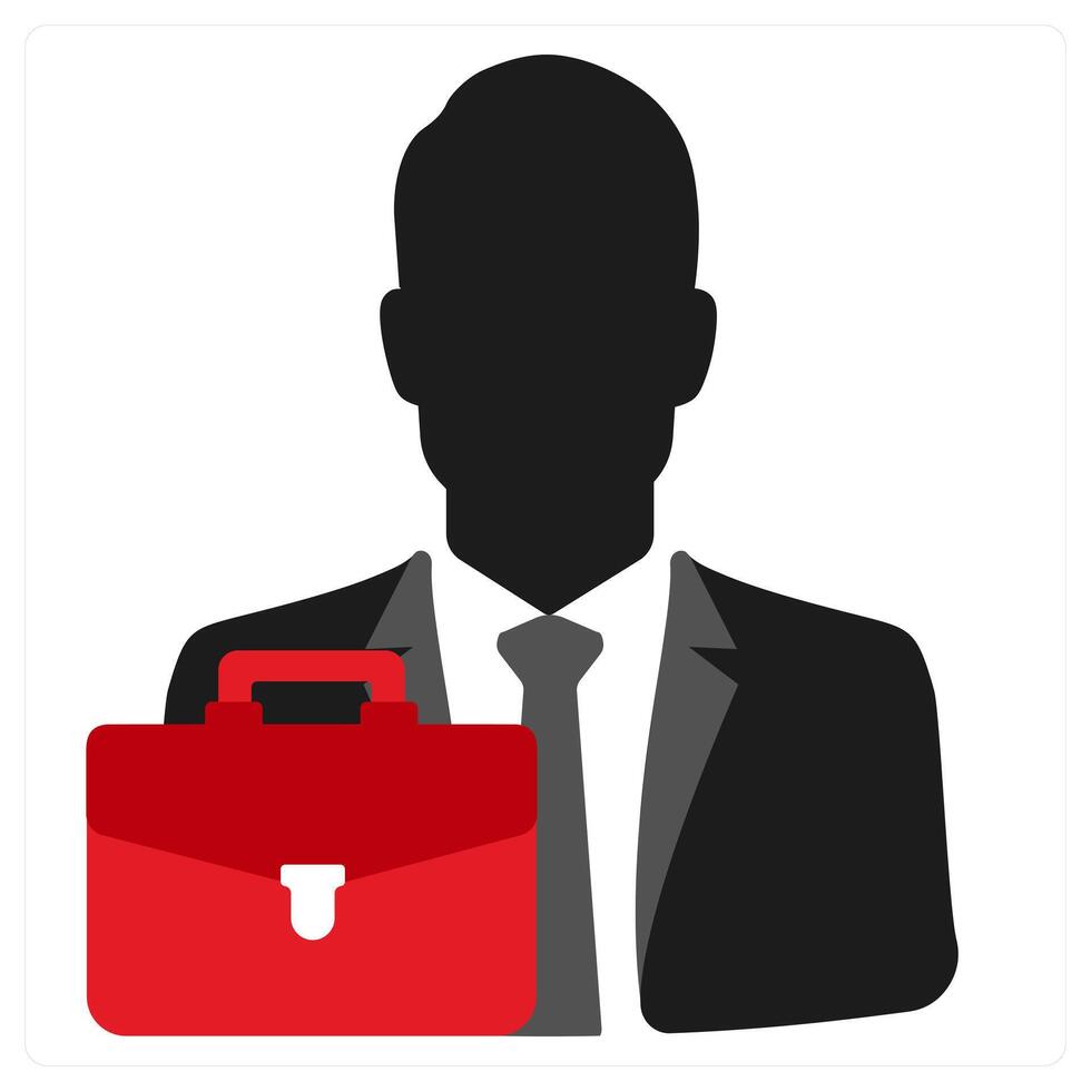Businessman icon concept in red filled color vector