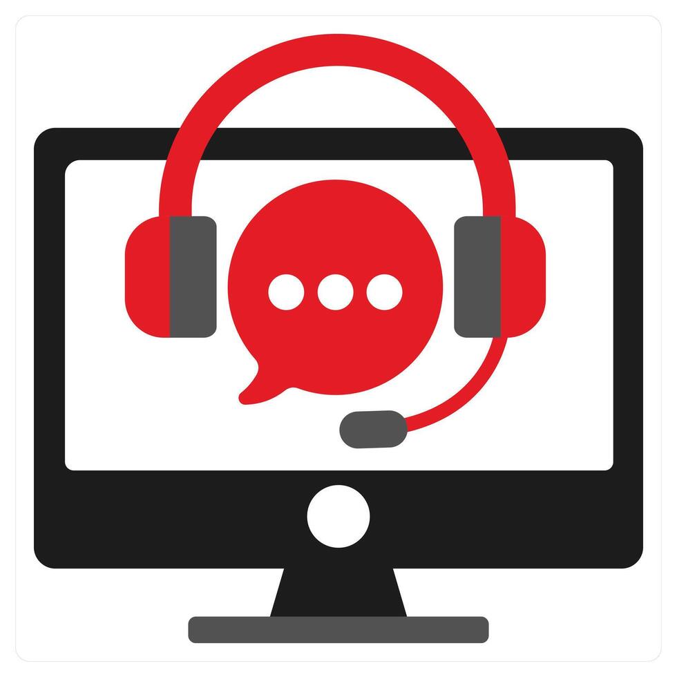 Support icon concept in red filled color vector